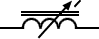 Símbolo de inductor continuo variable con núcleo de hierro