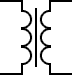 Simbolo del transformador con núcleo Fe-Si