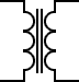 Simbolo del transformador con núcleo Fe